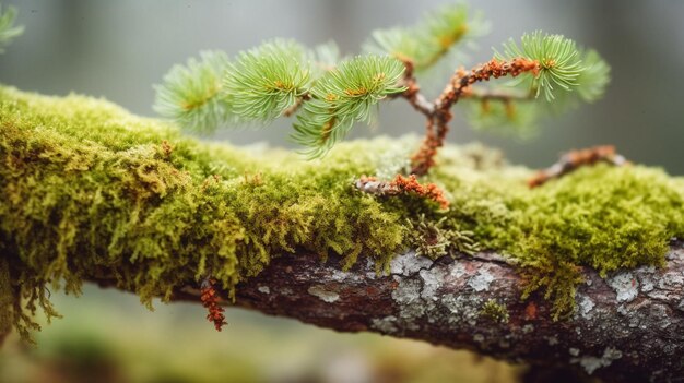 Foto musgo en el tronco del árbol