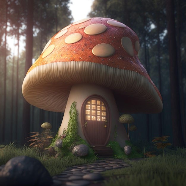 Mushroom Haven Um Retiro Ultra-Realista 8K no Reino Fungi gerado por ai