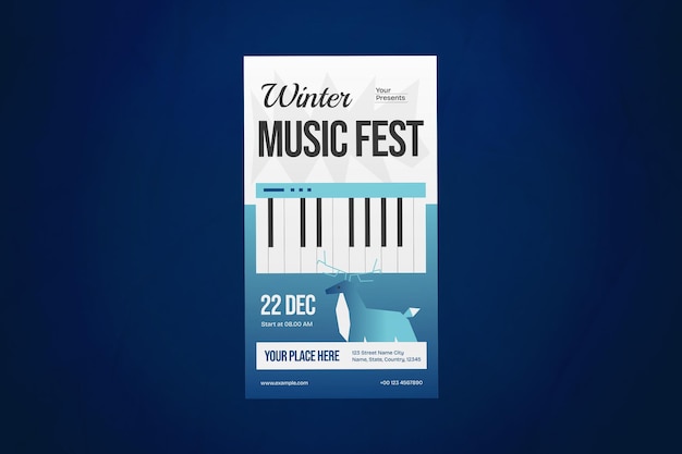 Música de Inverno Utilitária Azul História de Mídia Social