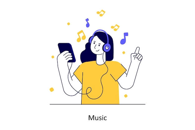 Música Estilo plano Design Ilustração vetorial Ilustração de estoque