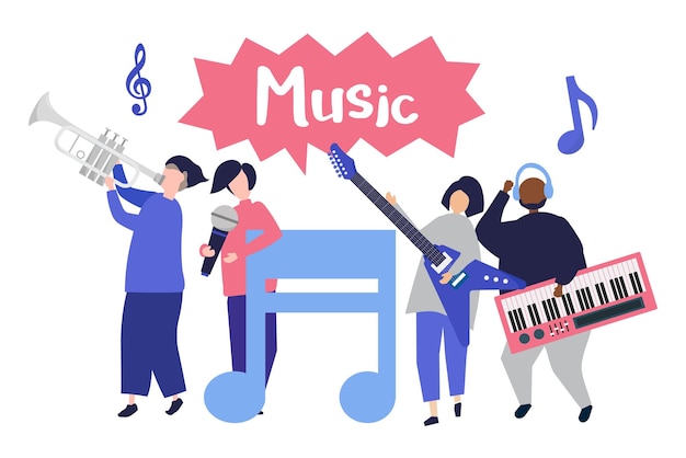 Música ilustração png fundo transparente