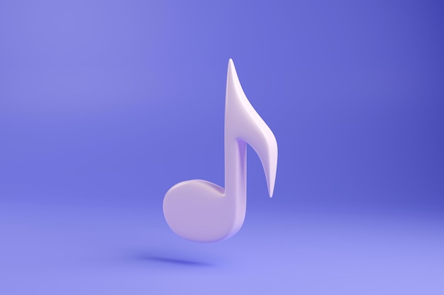 música de nota blanca en diseño de renderizado 3d.