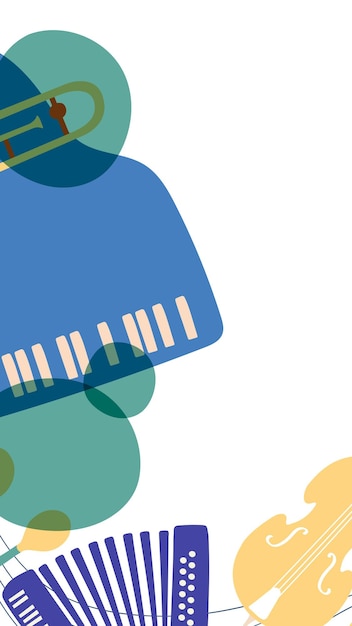 Música retro fundo de fronteira png ilustração de instrumento azul