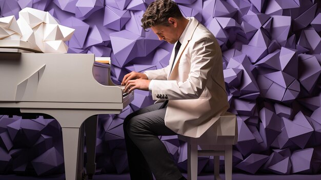 Músico de papel origami