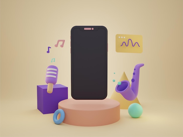 Musik-3D-Telefon für Szenenersteller-Modell