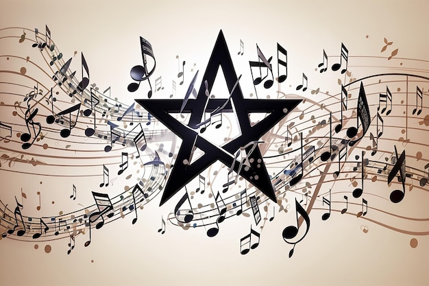 Musikalische Pentagramm-Schallwellen notieren Hintergrund