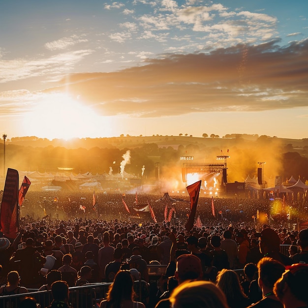 Foto musikfestival im freien menschenmenge hochenergetische veranstaltung foto