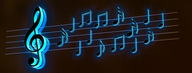Musikhintergrunddesign. Musikalisches Schreiben. Musikalische Anmerkungen und musikalische Zeichen des abstrakten Musikblattes.