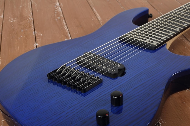 Musikinstrument Fragment blauer E-Gitarren-Solidbody