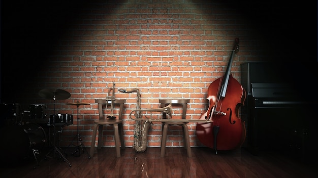 Musikinstrumente 3D-Rendering