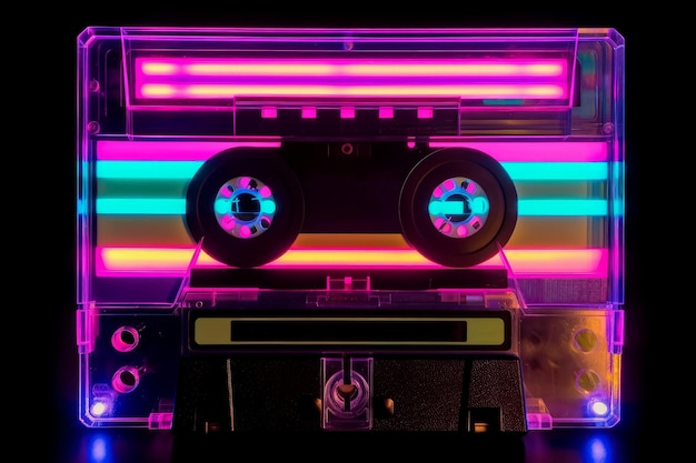 Musikkassette Neonlicht Generate Ai