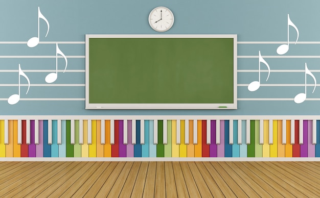 Musikschule mit Dekoration an der Wand