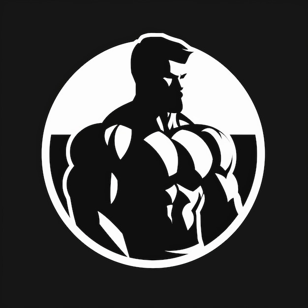 Muskel-Bodybuilder-Silhouette-Vektorillustration