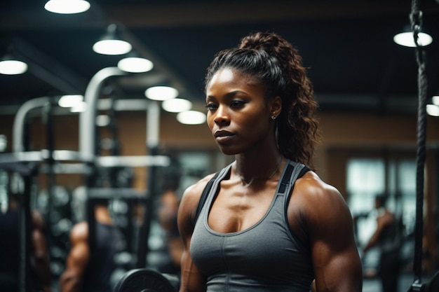 Muskulöser, Bodybuilder, hübsche Frauen, die Fitness machen.