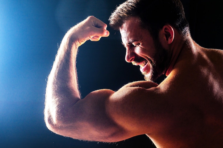Foto muskulöser fitness-mann antike statue perfekte muskeln sixpack