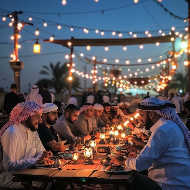 Muslime bereiten sich auf das Fastenbrechen bei Sonnenuntergang vor