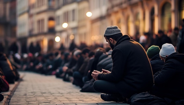 Muslime, die beten und sich nach Mawlid-Fotografie sehnen. Hintergrund des islamischen und muslimischen Konzepts