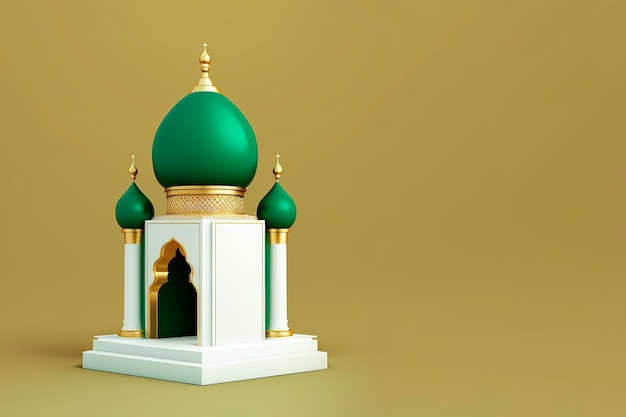 Muslimische Moschee isoliert, Religion und Architektur. Islamischer Hintergrund Ramadan-Konzept für Banner