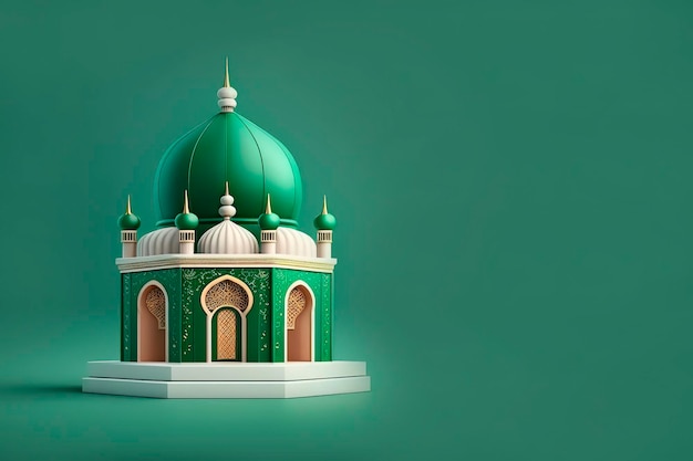 Muslimische Moschee isoliert, Religion und Architektur. Islamischer Hintergrund Ramadan-Konzept für Banner