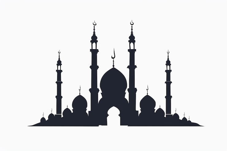 Foto muslimische silhouette der moschee islamische ramadan