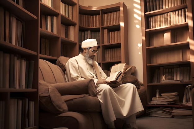 Muslimischer Mann las Buchstudie