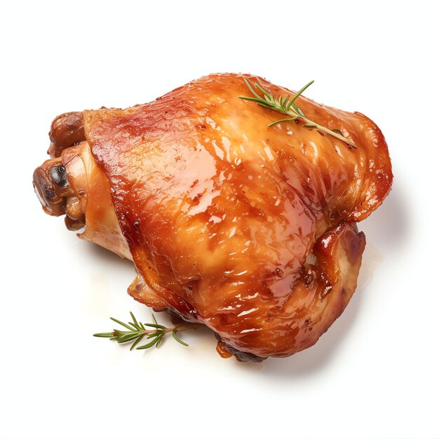 El muslo de pollo es una foto real, una foto de stock fotorealista.