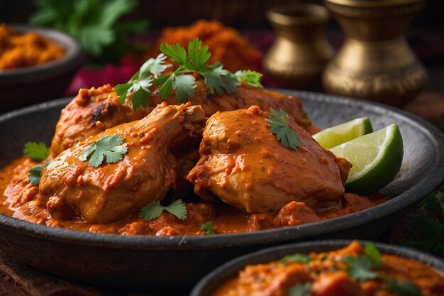 Foto los muslos de pollo de tikka masala