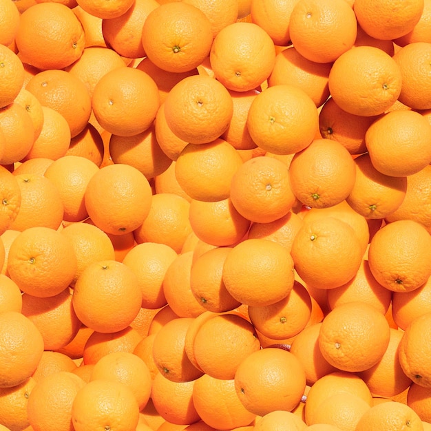 Muster aus Bündel Orangen Draufsicht flaches Design Gesunde Ernährung