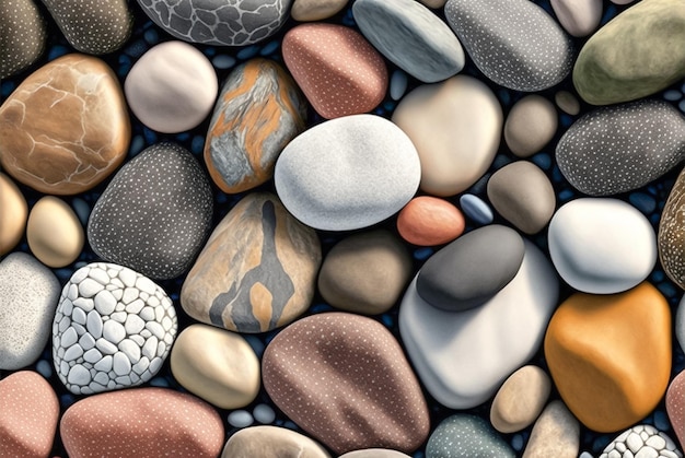 Muster aus vielen verschiedenen Steinen Generative KI