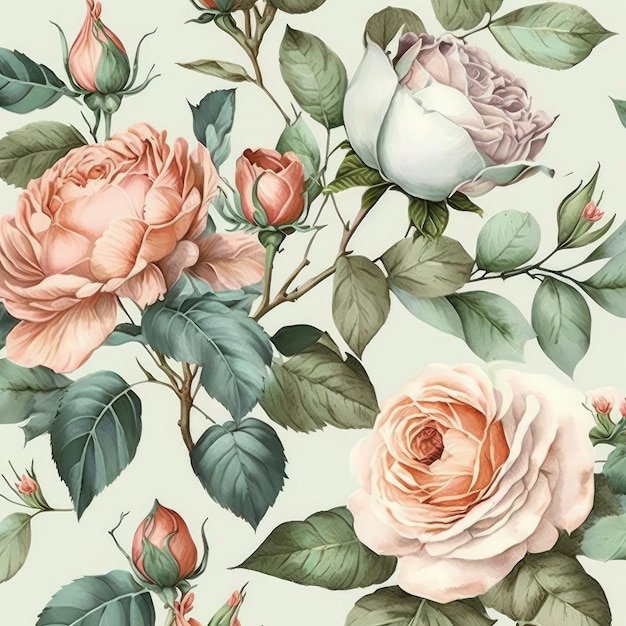 muster floral rose aquarell