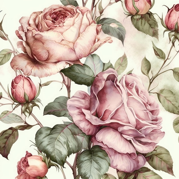 muster floral rose aquarell