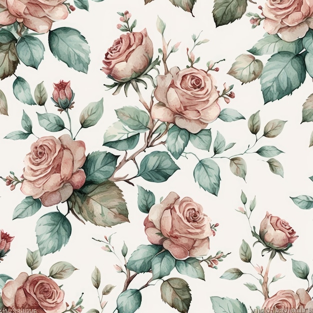 muster floral rose aquarell