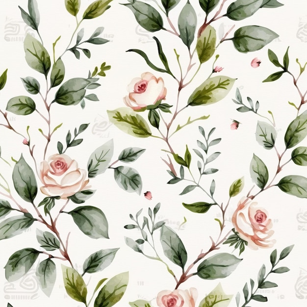 muster floral rose aquarell