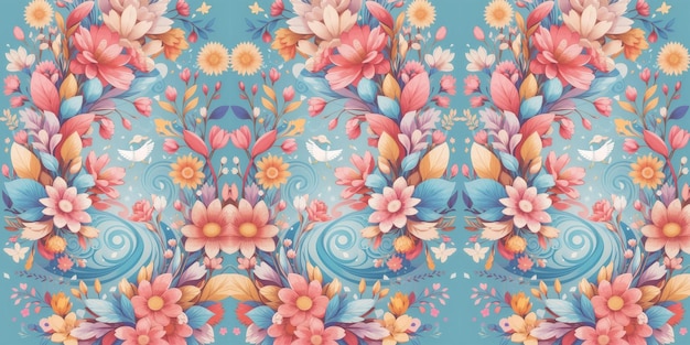 Muster Illustrator wiederholende Muster Design Stoff Wandmalerei Blumengarten