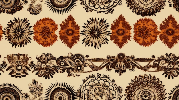 Muster mit Elementen traditioneller Henna-Designs