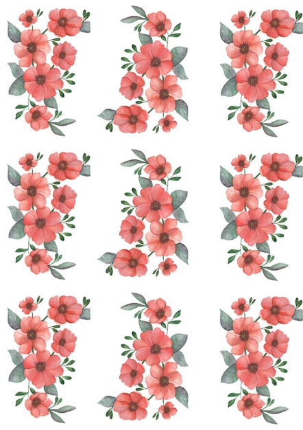 Muster mit roten Blumen auf Hintergrund