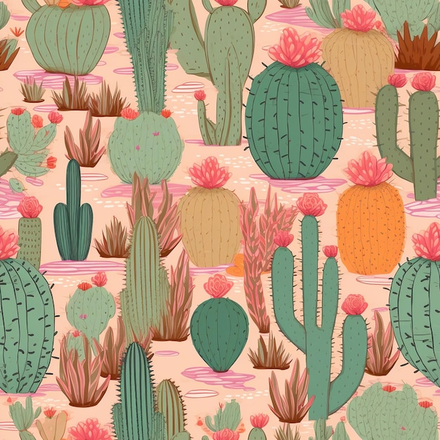 Muster von Kaktuspflanzen