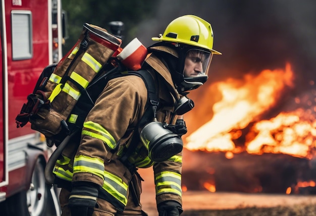 Mutige Feuerwehrleute Helden in Aktion Mutig und bereit, Leben zu retten