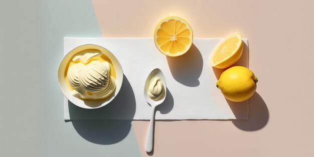 Foto mutige, trendige, sonnige sommerillustration mit eiscreme generative ai