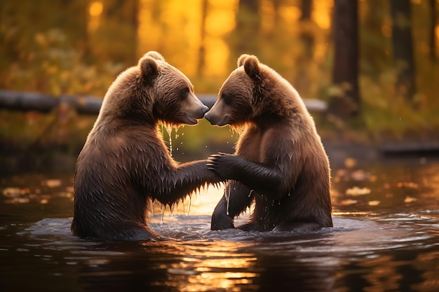 Foto mutter grizzlybär und jungen