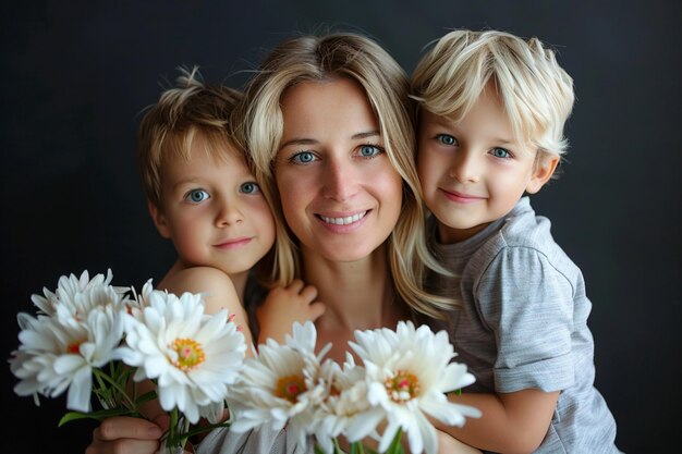 Foto mutterstagskonzept mit kindern und müttern