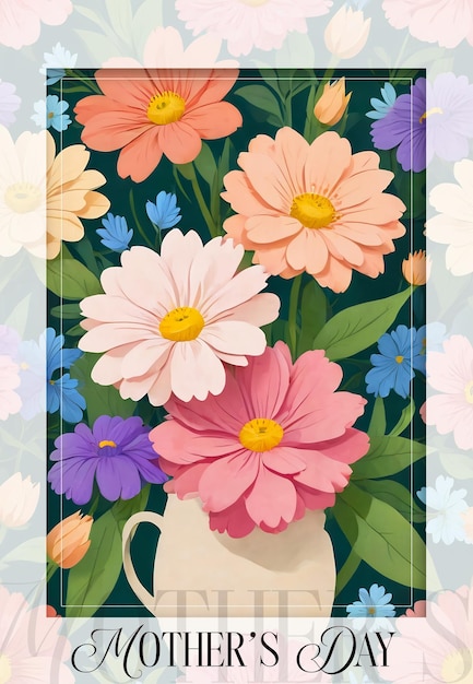 Muttertagskarten mit Blumen