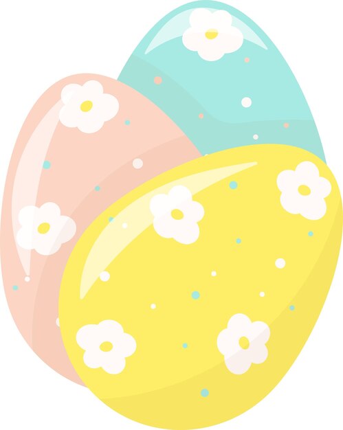 Muy bonitos huevos de Pascua sobre un fondo blanco