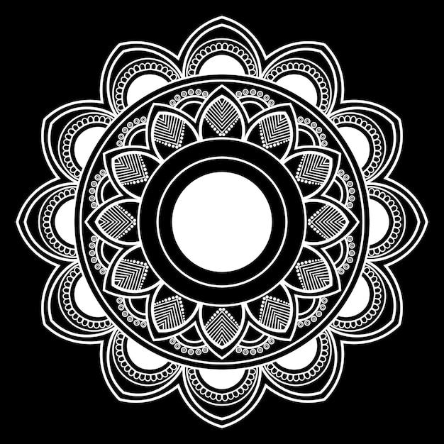 muy fácil y simple mandala en blanco y negro para todos