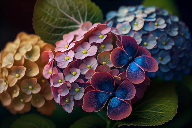 Muy hermosas flores de Hortensia