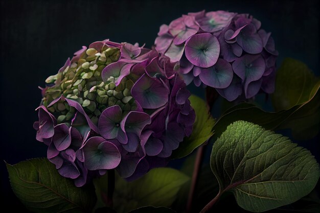 Muy hermosas flores de Hortensia