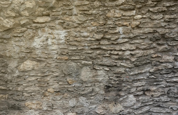 Muy viejo muro de ladrillo de piedra de castillo o fortaleza del siglo x muro de marco completo con obsoleto sucio