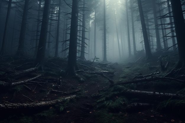 Mysteriöser Nebel in den Wäldern