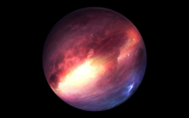 Mysteriöser Planet im Weltraum, Satellit eines Sterns. Super-Erde-Planet, realistischer Exoplanet, geeignet für die Kolonisation, erdähnlicher Planet im fernen Weltraum, 3D-Rendering