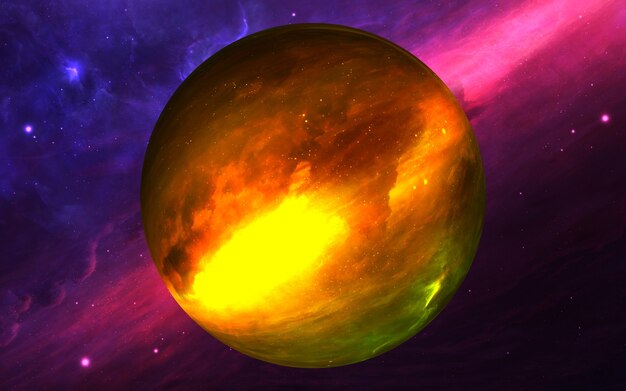 Foto mysteriöser planet im weltraum, satellit eines sterns. super-erde-planet, realistischer exoplanet, geeignet für die kolonisation, erdähnlicher planet im fernen weltraum, 3d-rendering